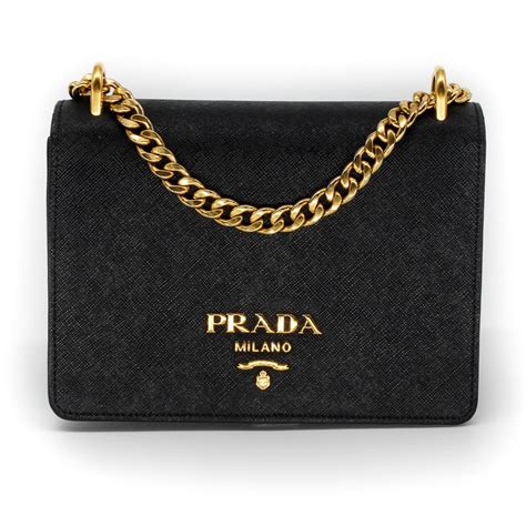 prada purse gold chain|Prada genuine leather handbags.